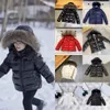 Jaquetas infantis Parkas para meninos e meninas |Casacos de grife para bebê |Roupas infantis com capuz quente de inverno |Outwears juvenis em preto, branco, vermelho