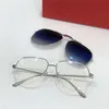 Neue modische Clip-On-Sonnenbrille SANTOS mit galvanisiertem K-Gold-Pilotrahmen, beliebte High-End-UV400-Schutzbrille für den Außenbereich