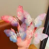 Dog Apparel Butterfly Hairpin Moving Gradient Hair Clip Pet ThreeDimensional Barrettes Pearl Accessories 230923