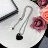 Fashion Heart-Shaped Necklace Designer Couples Pendant Necklaces Personality Letters Design 2 Colors274Z