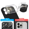 Liquid Silicone Cases With Window Glass Lens Film For iPhone 15 Pro Max 14 13 12 Shockproof Soft Back Phone Cover with retail package