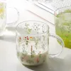 Wine Glasses 450/500ml Small Fresh High Borosilicate Glass With Graduated Milk Strap Portable Microwavable Home Juice Office Coffee Mug