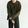 Men's Sweaters 2023 Fashion Trend Coats Solid Color Knitting Round Neck Loose Relaxed Wool Sweater Retro In Warm Pullover M-3XL