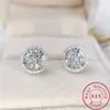 Charm 14k Gold Lab Diamond Stud Earring Real 925 Sterling Silver Jewelry Engagement Wedding Earrings for Women Bridal Party Gift 2316i