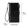Wallets Long Portable Clutch Women Wallet Solid Card Holder Blocking Vintage Money Bag Fashion Large Capacity Zipper Pocket PU Leather