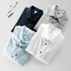 Koszule męskie jesień męskie bawełniany bieliznowy długi rękaw stały kolor camisas de hombre luźne dopasowanie 5xl plus rozmiar dla