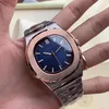 New Style Automatic Movement Men Watch Glass Back Blue Face Sapphire Crystal 316 Stainless Band Watch246n