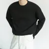 Men's Sweaters 2023 Fashion Trend Coats Solid Color Knitting Round Neck Loose Relaxed Wool Sweater Retro In Warm Pullover M-3XL