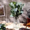 Decorazioni natalizie 10 pezzi 12 foglie di eucalipto mazzo ramo di plastica artificiale piante verdi steli di matrimonio finto fiori finta torta decorazione fai -da -te 230923