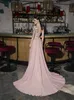 Pink Evening Dress Sheer V Neck 3D Flowers Long Formal Holiday Celebrity Wear Prom Party Gown Custom Made Plus Size