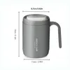 Water Bottles 1pc Grey Creative PP Liner Drinking Cup Portable Office Large Capacity Covered Milk Coffee Gift For Kitchen Travel Domestic 230923