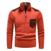 Herrenpullover Herrenpullover Rollkragenpullover Halber Reißverschluss Bis Herbst Winter Kalte Bluse Fleece Y2K-Sweatshirts Qualitätspullover Männlicher Strick-Polopullover 230922