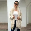 Kobiety Tees Logami Fake Fur Fllar Cardigan Poncho Tassel Solidny płaszcz Kobiety swobodny luźne szal 230922