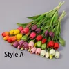 Christmas Decorations 5pcsBouquet Silicone Tulip Artificial Flower Real Touch Fake Bouquet for Wedding Decoration Flowers Home Garen Decor 230923