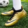 Sapatos de segurança homens sapatos de futebol profissional unisex tornozelo botas chuteiras grama treinamento jogo tênis futsal profissional antiderrapante macio 230923