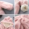 Donsjas 1-6 jaar Baby Meisjes Jas Winter Warm Nepbont Voor Kerstmis Prinses Bovenkleding Mode Luipaard Kinderkleding