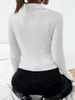 Femmes Knits Tees Automne Hiver Femmes Casual Sexy Double Zipper Fly Rib-Knit Crop Cardigan Slim Femme Tricoté À Manches Longues Y2K Fashion Sweater Tops 230922