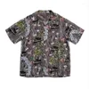Camisas casuais masculinas Kapital 2023 camisa de verão japonês havaiano flor piano onda impressão confortável manga curta cardigan tops maré