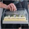 Present Wrap Transparent Cake Roll Packaging Box med handtag miljövänlig klar plastostost Bakning Swiss Roll1 Drop Delivery Home GA OTL7D