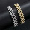 Bracelet hip hop 14mm bande CHAÎNE CUBANE diamant Diamant Cubain accessoires tendances homme