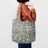 Сумки для покупок Piet Mondrian Composition No. II Продуктовая сумка с абстрактным искусством Холщовая сумка-шоппер на плечо Сумка большой вместимости