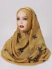 Écharpes femmes mode trotton châle imprimé floral écharpe dame enveloppe de haute qualité pashmina volé bufanda musulman hijab 180 75cm