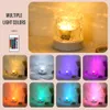 Projector Lamps Rechargeable Project 3D Water Ripple Acrylic Night Light Wooden Led Base USB Dynamic Flame Lamp for Bedroom Decor Atmosphere 230923