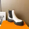 Botas de grife botas de tornozelo novas botas preto sola grossa chelsea botas tênis de inverno sapatos femininos branco leve sola de borracha botas