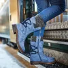 Mid-calf Women 631 Flock Winter Ladies Fashion Snow Boots Shoes Thigh High Suede Warm Botas 230923 a