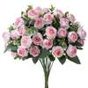 Fiori secchi rosa fiori artificiali rose bouquet eucalipto peonia bianca finta decorazione della tavola di nozze vasi per feste decorazioni per la casa 230923