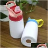 Vattenflaskor 12oz sublimering Kid Bounce Cup Blank Heat Transfer Printing Bottle For Straight Insated Kettle With Nipple Drop Deliv Dh2wk