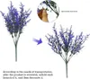 Decorative Flowers Artificial Lavender 7 Forks 35cm Outdoor Grass Plants Faux Plastic Bouquet Decoration