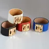 Charm Bracelets designer Fashionable wide rotating buckle leather bracelet with personalized bracelet JQHF
