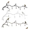 Hooks Rails 5 Wrought Iron Bird Door Hook Rack Clothes Robe Key Holder Mounted Hat Hanger Kitchen Wall Home Decoration1 Drop Deliv Otdjp