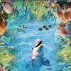 Tapety Wellyu niestandardowe duże mural PVC Dolphin Dolphin Coral Reef 3D malarstwo tła ściana zagęszczona zieleń
