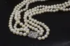 Chokers WOW 3rows freshwater pearl white near round 7-8mm necklace 19-21inch nature wholesale FPPJ 230923