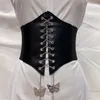 Women's Shapers Wide Leather Slimming Body Belts Butterfly Chain Women Elastic High Waist Feminin Femme Belt Corset
