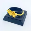 Halsbandörhängen Set Dubai Long Bridal Flower Armband Bridesmaid Present Bröllopstillbehör Ring för kvinnors mode
