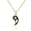 Pendentif Colliers Niche Design Tai Chi Yin Yang Gossip Couple Cuivre Plaqué Or 18 carats Goutte D'huile Collier En Gros