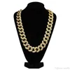 Iced Out Chains Hip Hop-Halskette mit großem Diamant, Micro-Kubikzirkonia-Kupfer-Anhänger-Halskette, besetzt mit Diamanten, 18-karätige Vergoldung, Kuba 221e