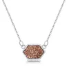 Colares Pingente Druzy Drusy Colar Moda Oval Resina Faux Stone Ouro Prata Banhado Marca Jóias Para Mulheres Girls268d