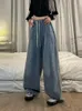 Damesjeans Amerikaanse Vintage Baggy Jeans Dames Lange broek Wijde pijpen Hip Pop Kleding Trekkoord Recht Casual Dames Straat Cargobroeken 230922