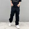 Pantalons pour hommes Y2K Emo Mode Noir Streetwear Brodé Taille basse Jeans décontractés Pantalon droit Hip Hop Alt Denim Vêtements masculins