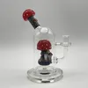 7.7Inch Glass Water Pipe Mushroom Perc Dab Rig Indian Colors Smoking Pipe