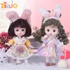 Dolls 112 Mini Doll OB11 20 Movable Joints Girl Doll Cute Expression Face Curly Short Wig 13CM Dolls Toys Gift for Girls Munecas BJD 230922