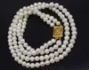 Chokers WOW 3rows freshwater pearl white near round 7-8mm necklace 19-21inch nature wholesale FPPJ 230923