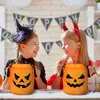 ハロウィーンのサプライは、ライトハロウィーントリックオアトリートバケツカボチャキャンディーバッグ折りたたみ式ハロウィーンバスケットの感謝祭のギフトバスケット230922