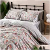 Beddengoedsets Koreaanse prinses kanten ruches bloemenrok-stijl set puur katoen pastoraal Ropa de Cama Couvre Lit dekbed Er Set1 Drop Del Otgyn