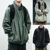 Men's Jackets Trendy Men Windbreaker Half Turtleneck Dressing Male Elastic Cuff Drawstring Jacket