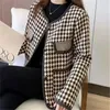 Giacche da donna 2023 Primavera e Autunno Mille Uccelli Cappotto Donna Top Moda coreana O-Collo Manica lunga Giacca allentata Capispalla femminile H3304